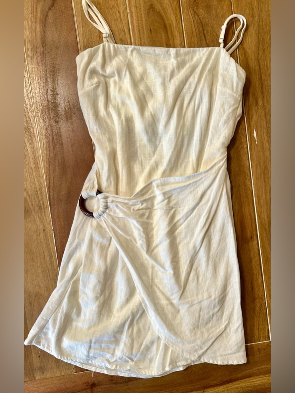 Forever 21 White Spaghetti Strap Mini Dress with Side Ring Detail. NWT. Small. - Picture 4 of 9